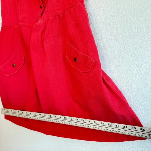 🌺 Cherry Red Cutie! Button-Front Sundress w/ Pockets – Size M🌺Preloved - Picture 12 of 16